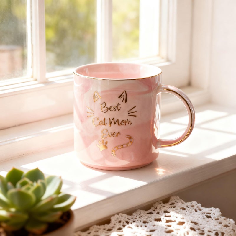 Mecai Cat Mom Gifts For Women Best Mom Ever Coffee Mug Funny Christmas Birthday Gift ideas for Cat Lovers Women Girlfriend Wife - Image 3